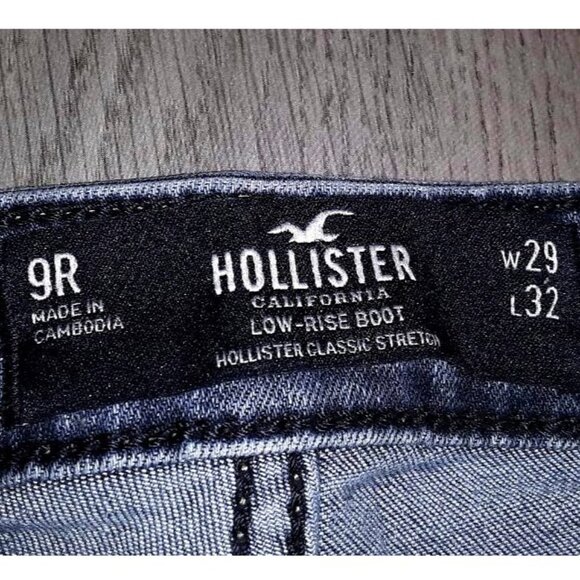 Hollister Low Rise Boot Cut Jeans Size 9R W29 L32 Distressed Denim Flares - Picture 6 of 6